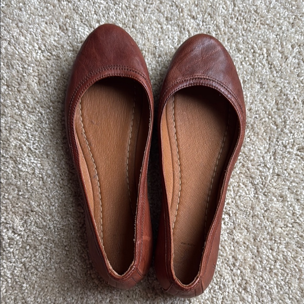Brown Leather Women's Flats